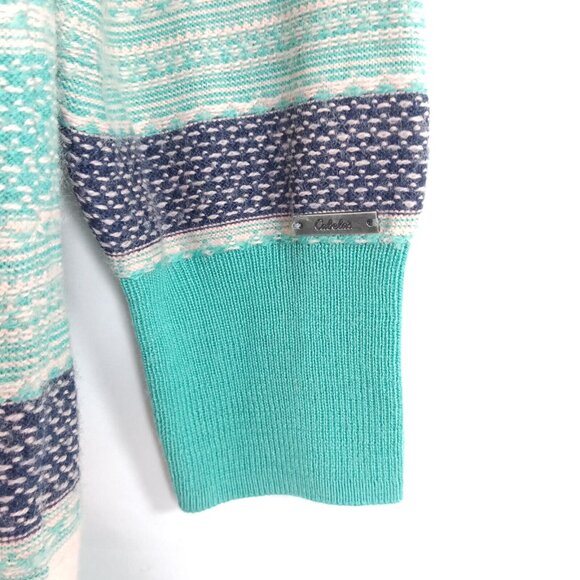 Cabelas Womens Sweater Size XXL Merino Wool Blend Pullover Long Sleeve Blue Pink - Picture 4 of 10